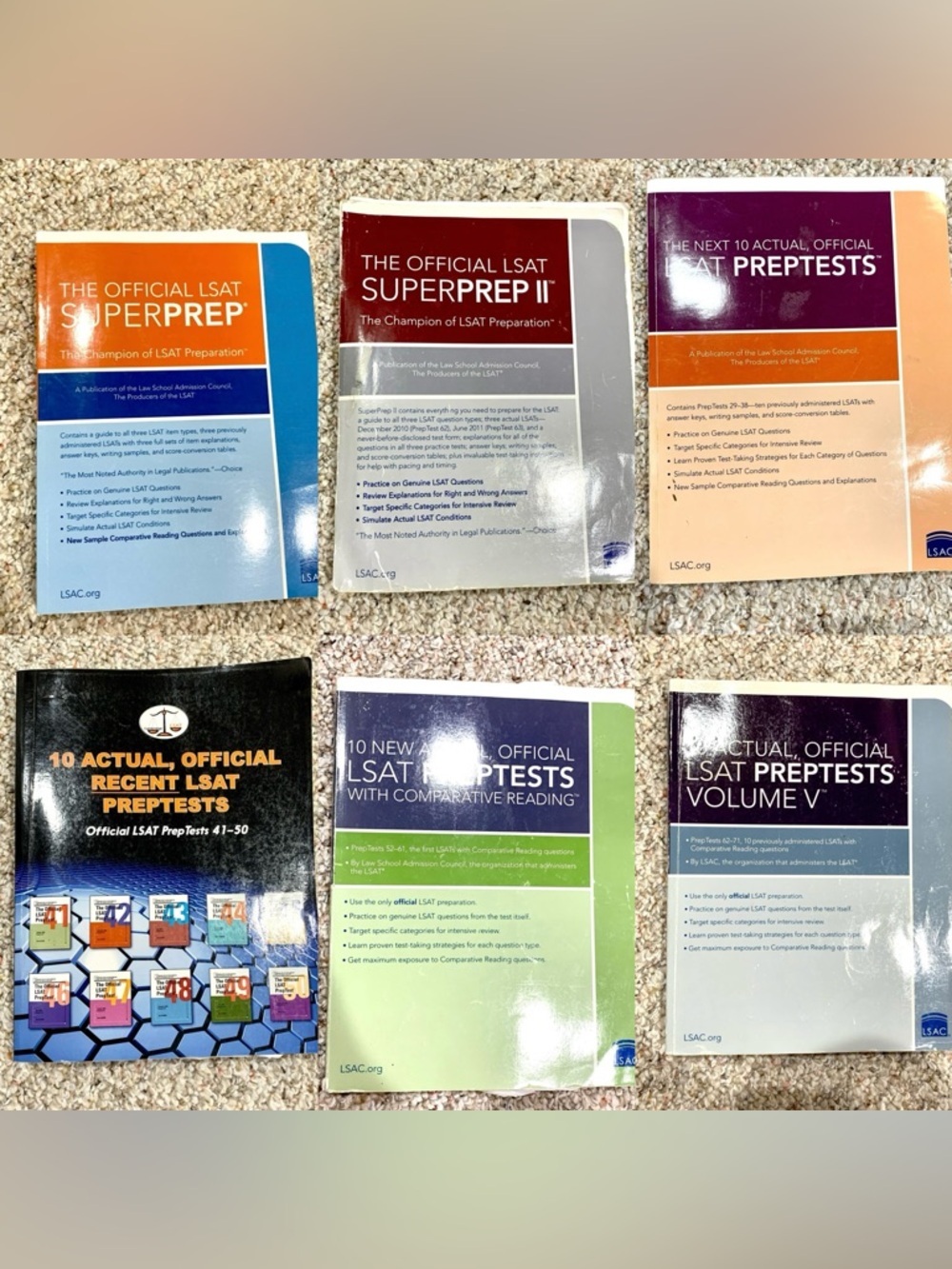 Bundles of 4 The Official LSAT PrepTests & SuperPrep I & II Study Book